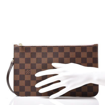 Louis Vuitton Damier Ebene Neverfull MM GM Pochette Rose Ballerine 2 of 9