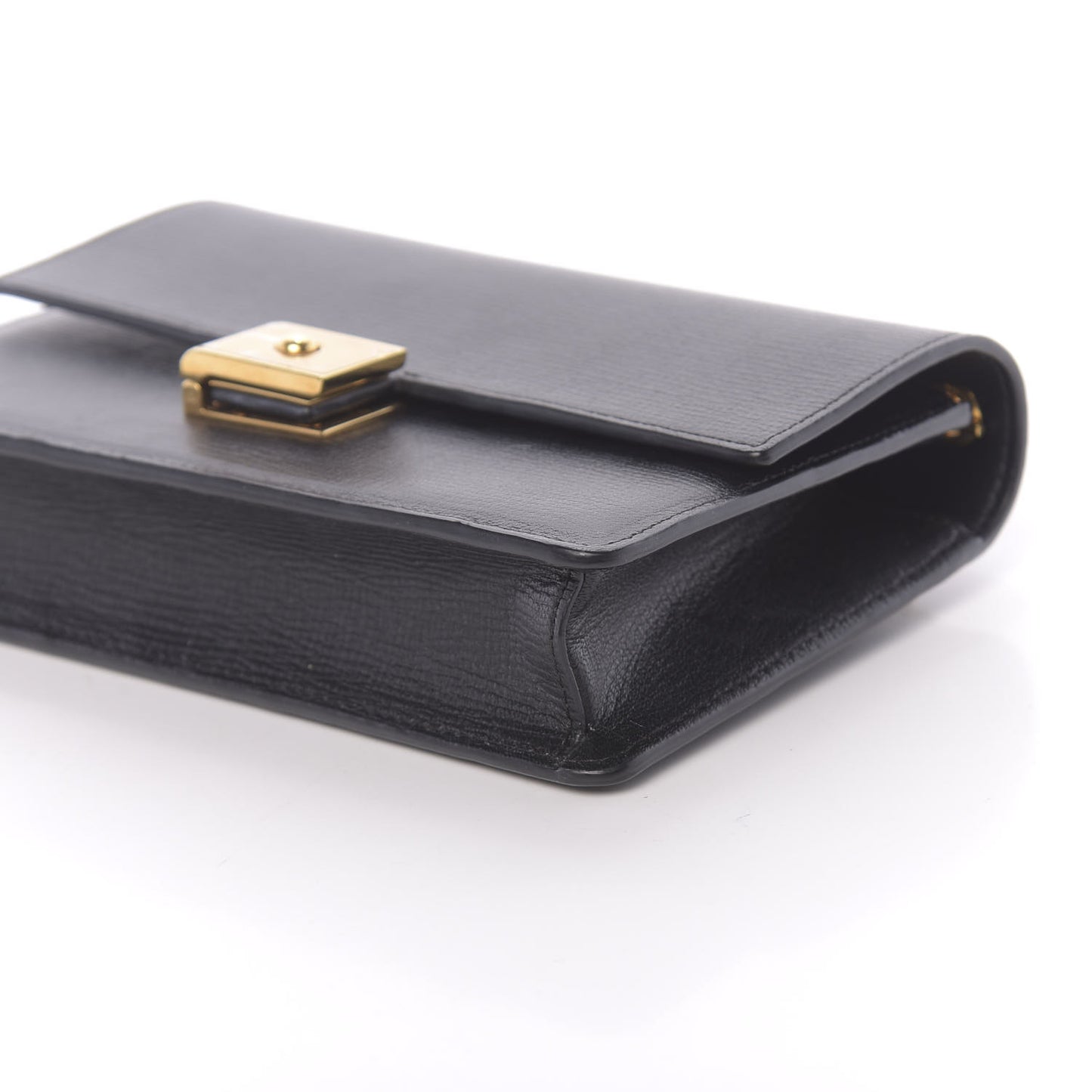 Small Classic Grain Cheyne Clutch Black