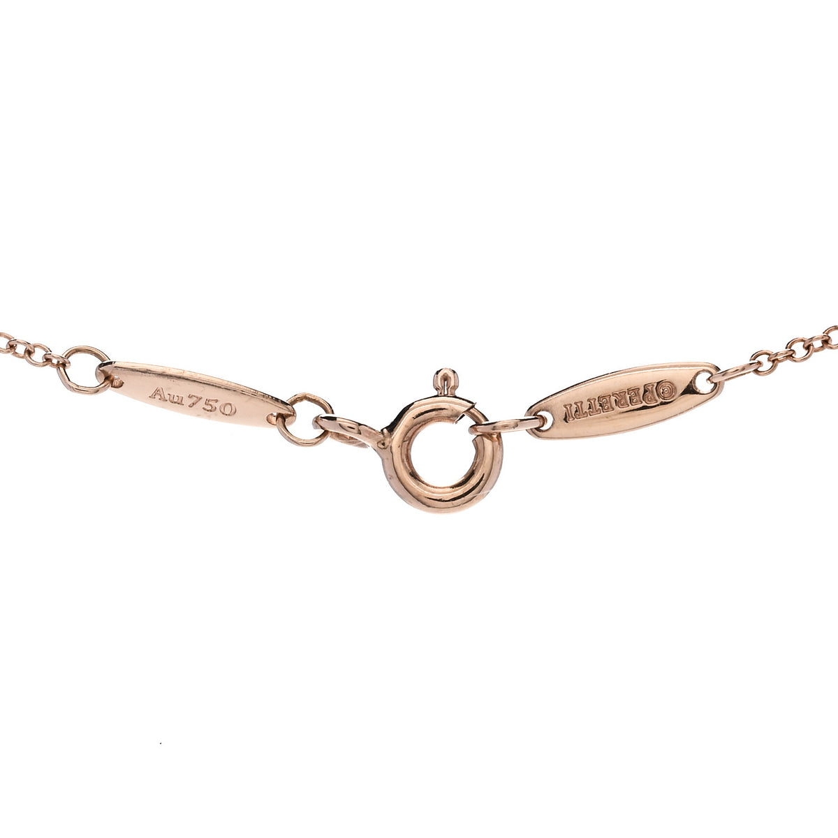 18K Rose Gold Diamond .24ct Elsa Peretti Diamonds by the Yard Pendant Necklace