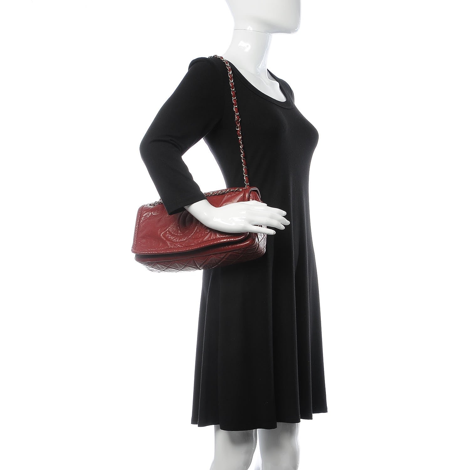 Chanel Calfskin Medium Timeless CC Flap Dark Red 2 of 12