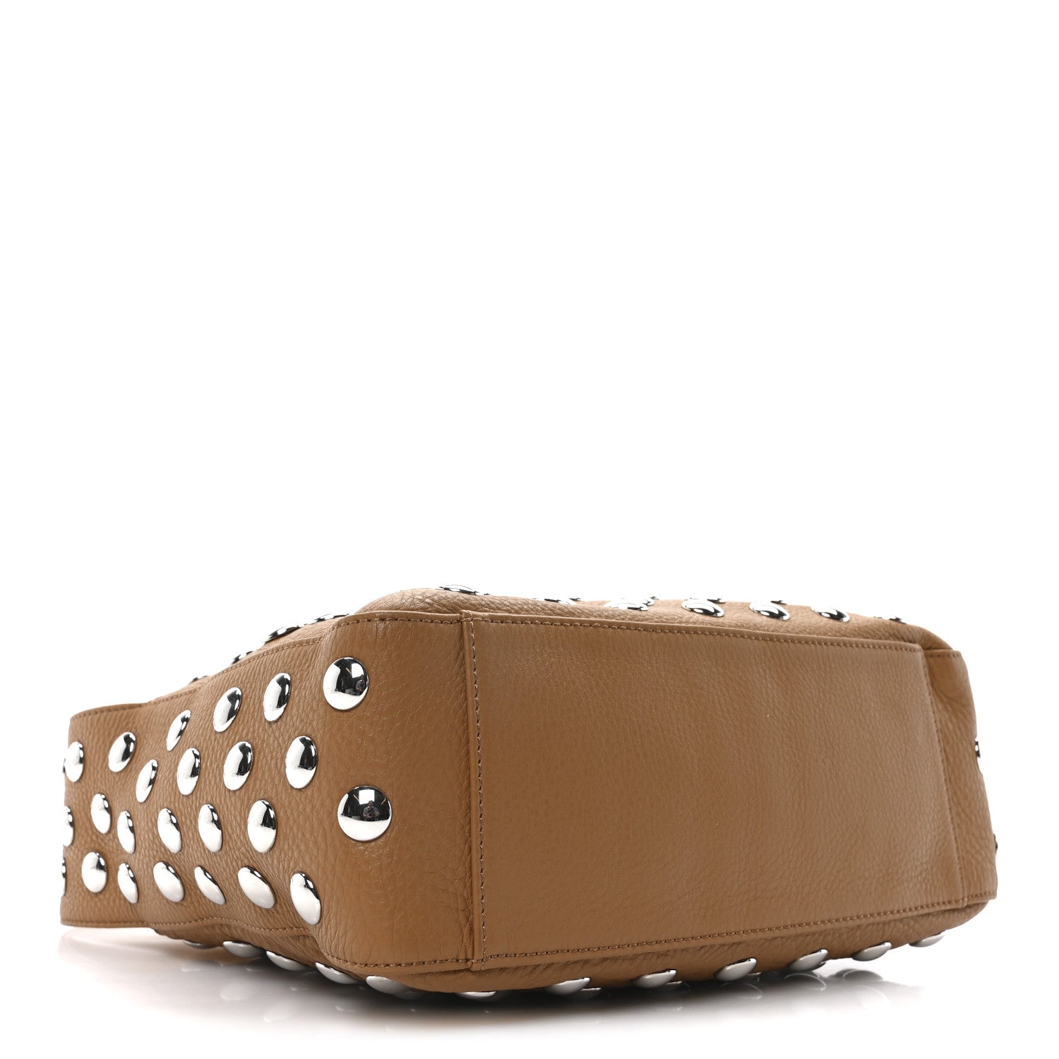 Khaite Pebbled Sport Calfskin Studded Elena Nougat 4 of 9