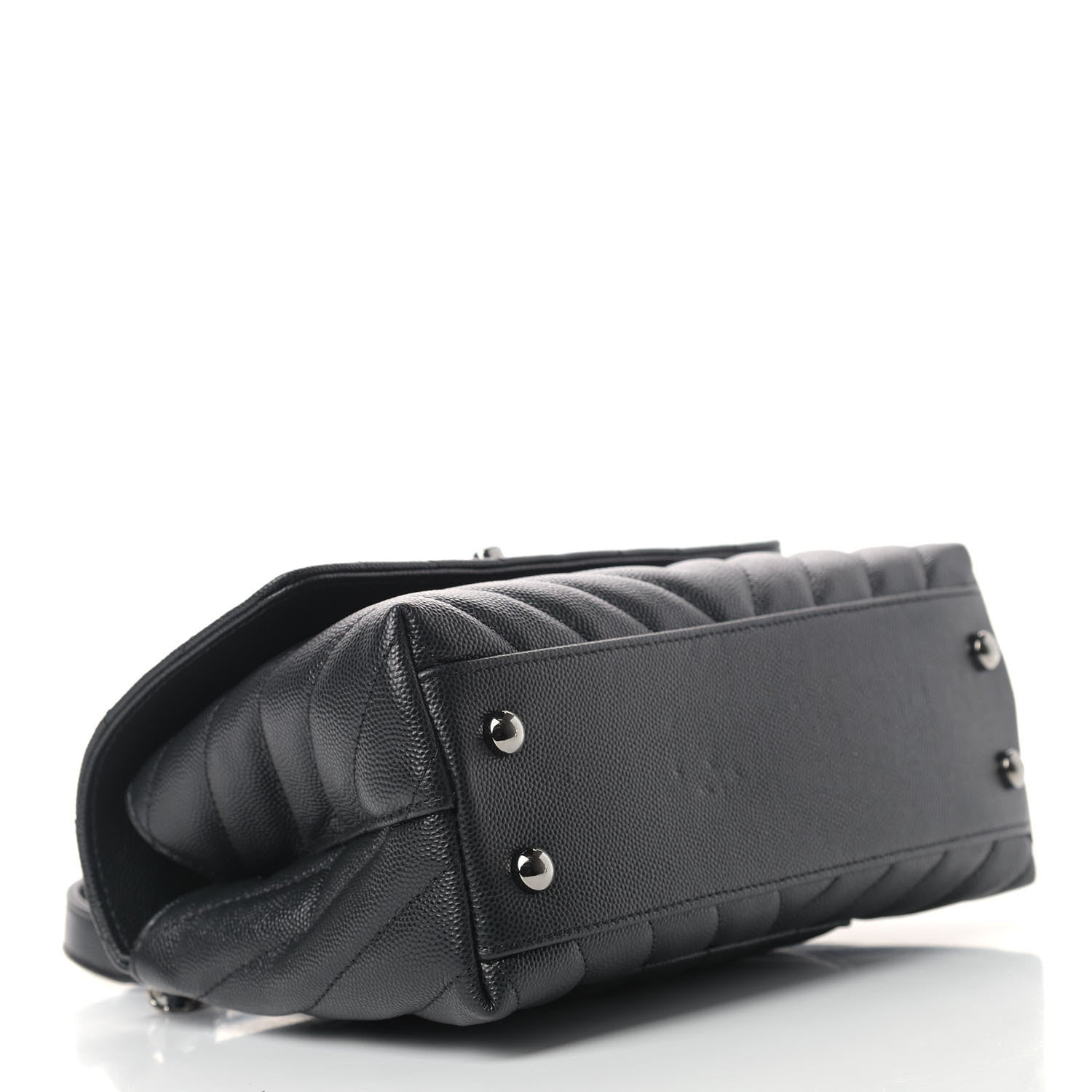 Chanel Caviar Chevron Quilted Mini Coco Handle Flap Black 4 of 9