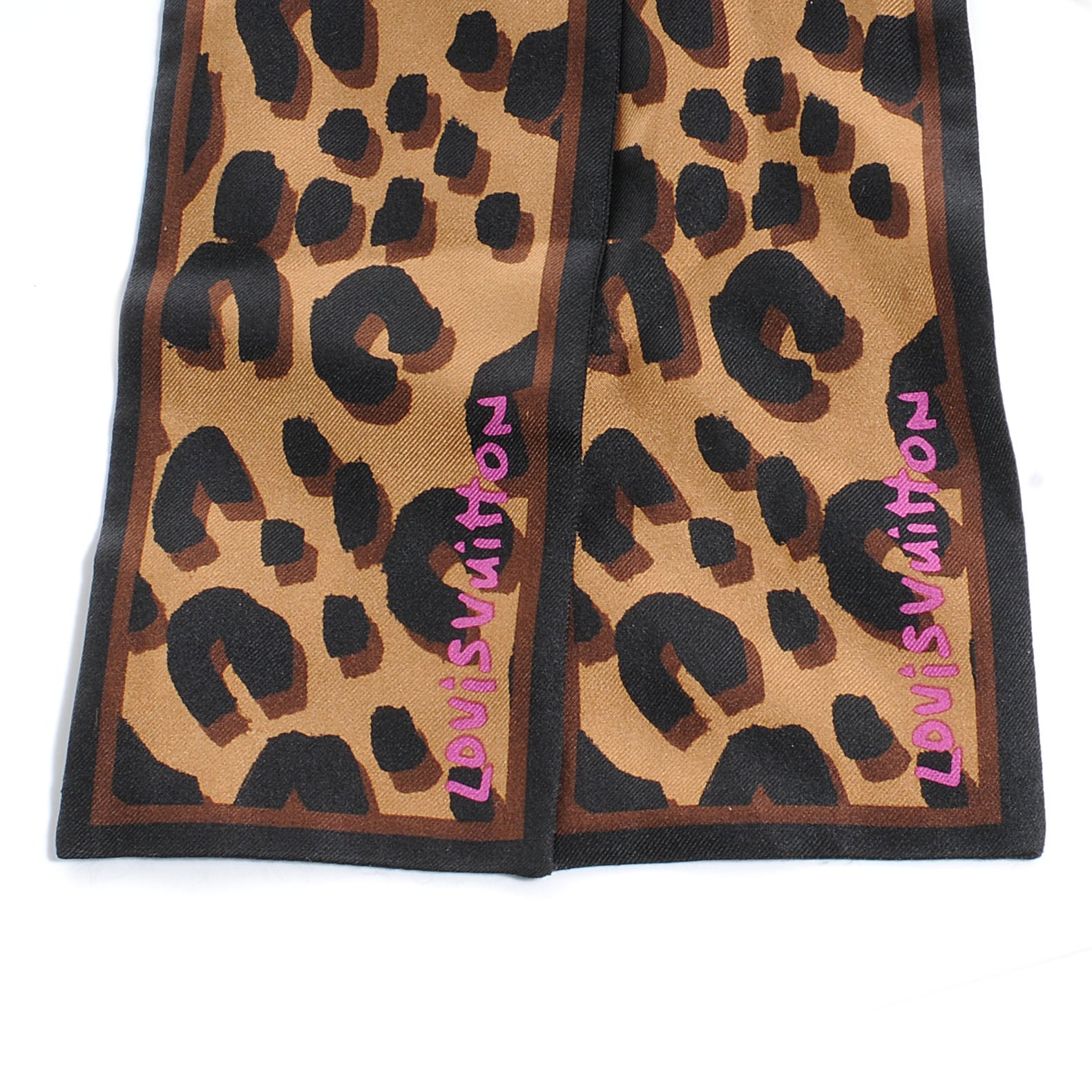 Louis Vuitton Silk Leopard Bandeau Scarf Marron 2 of 4