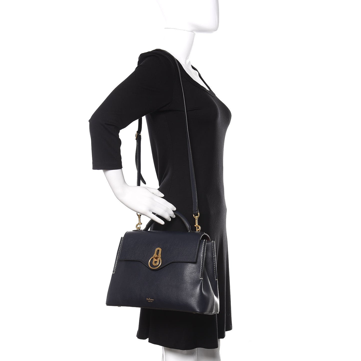 Silky Calfskin Small Seaton Midnight Blue