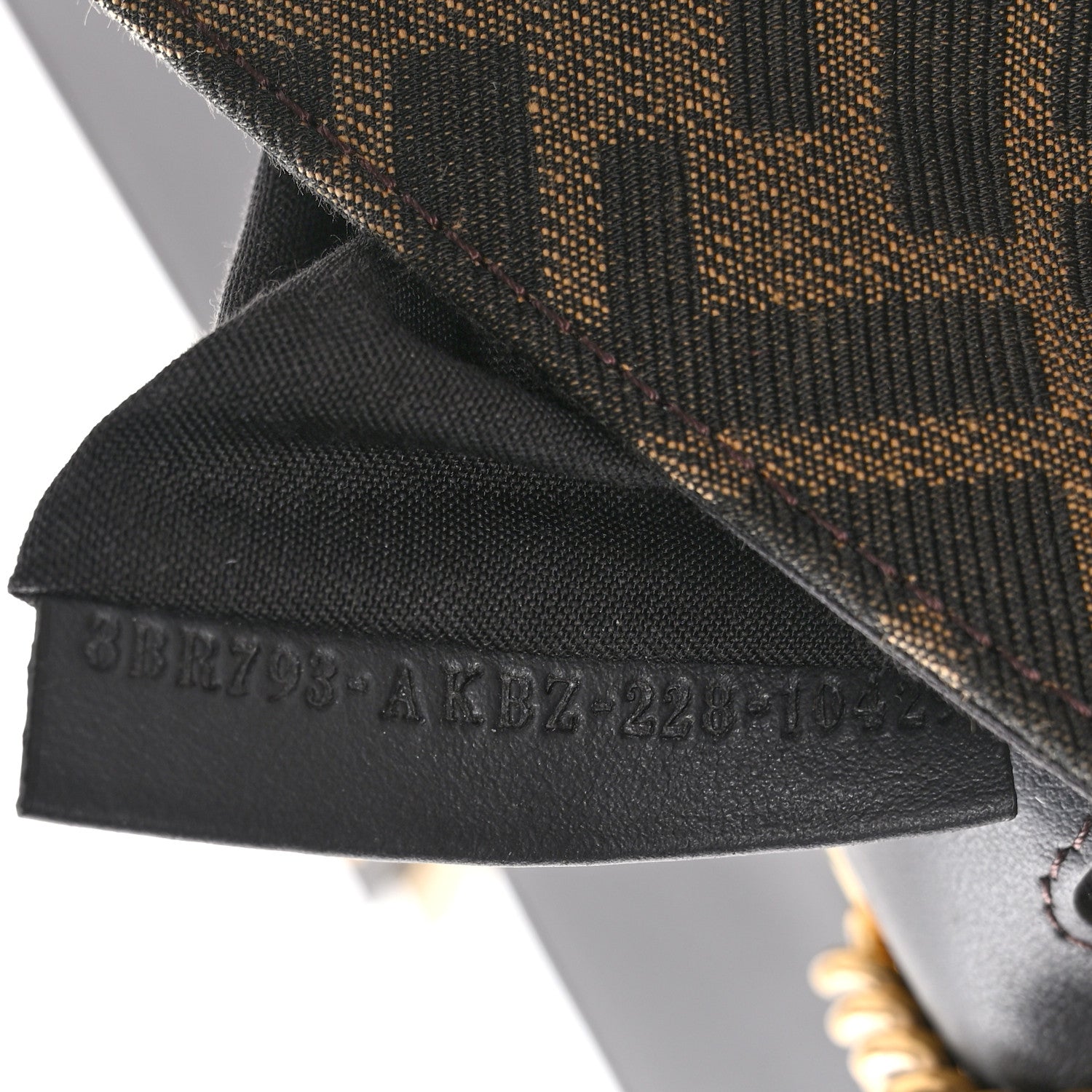 Fendi Fabric Jacquard FF 1974 Midi Chain Baguette Tobacco Moro 7 of 11
