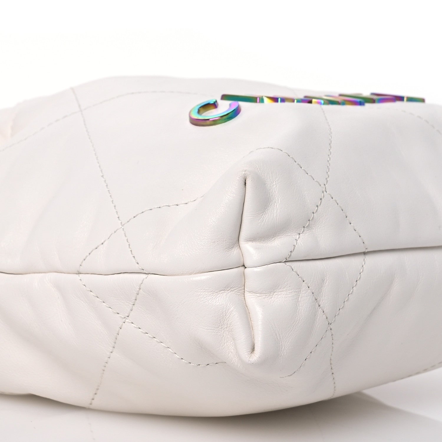 Chanel Shiny Calfskin Quilted Rainbow Mini Chanel 22 White 9 of 13