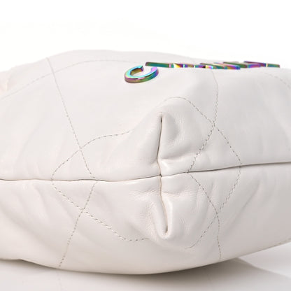 Chanel Shiny Calfskin Quilted Rainbow Mini Chanel 22 White 9 of 13