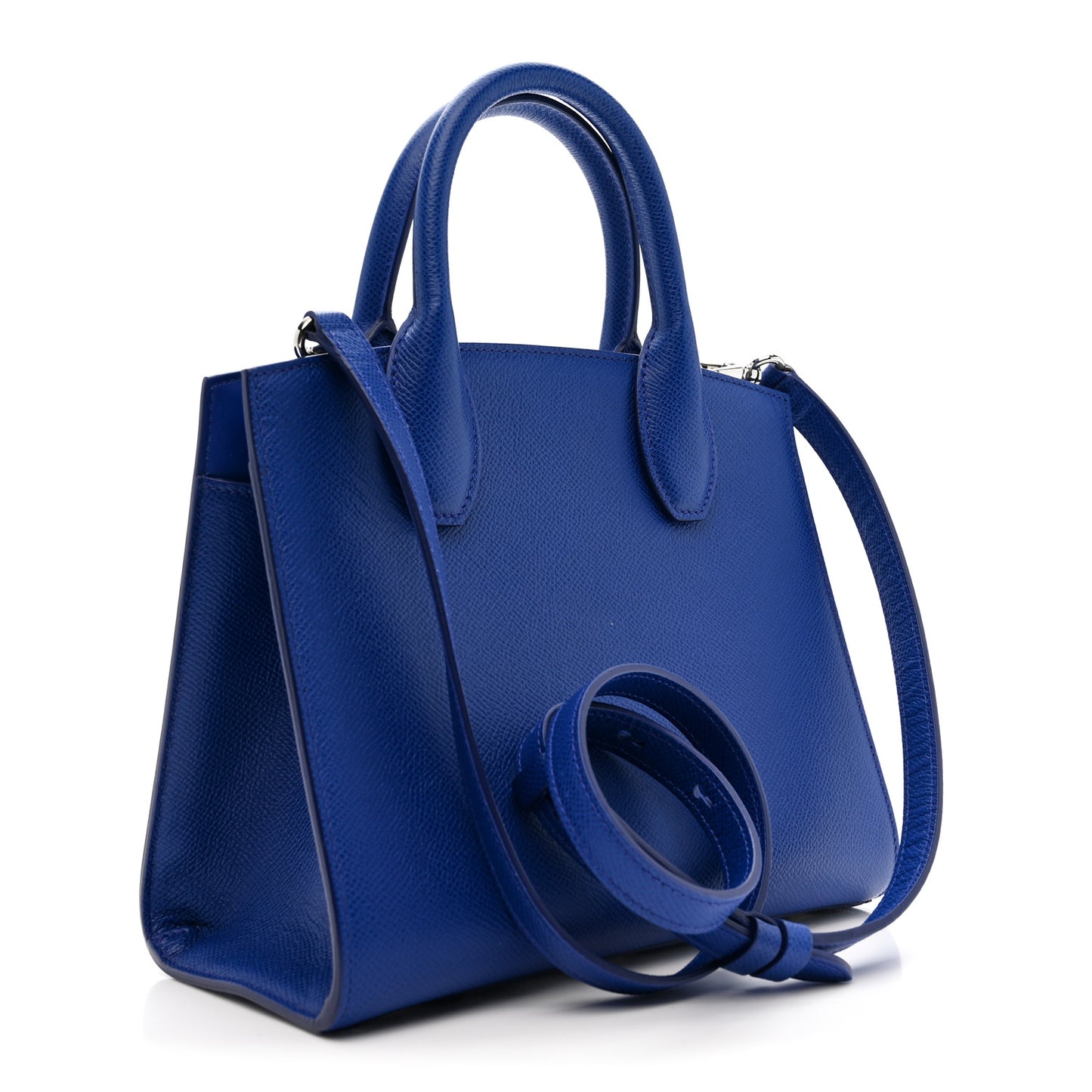 Hammered Calfskin Small The Studio Box Bag Lapis Lazuli