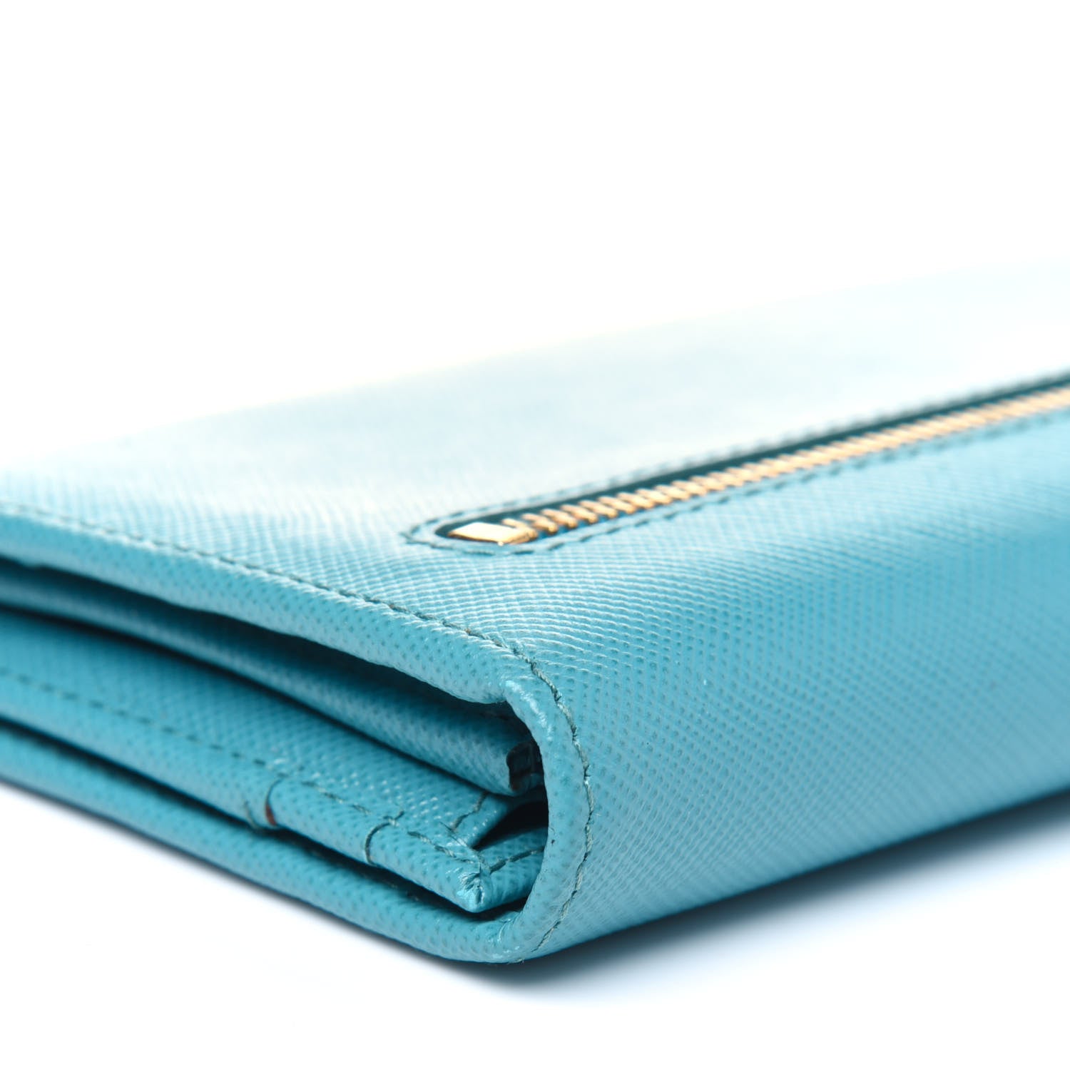 Prada Saffiano Metal Continental Flap Wallet Turchese 11 of 15