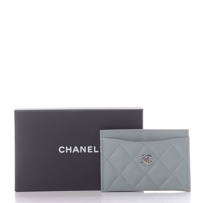 Chanel Caviar Quilted Card Holder Light Blue 9 of 9