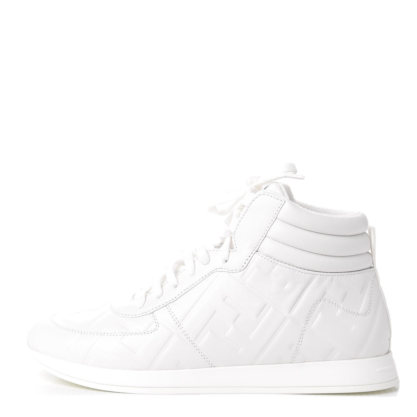 Nappa Macro FF Embossed Womens High Top Sneakers 36.5 White Ice