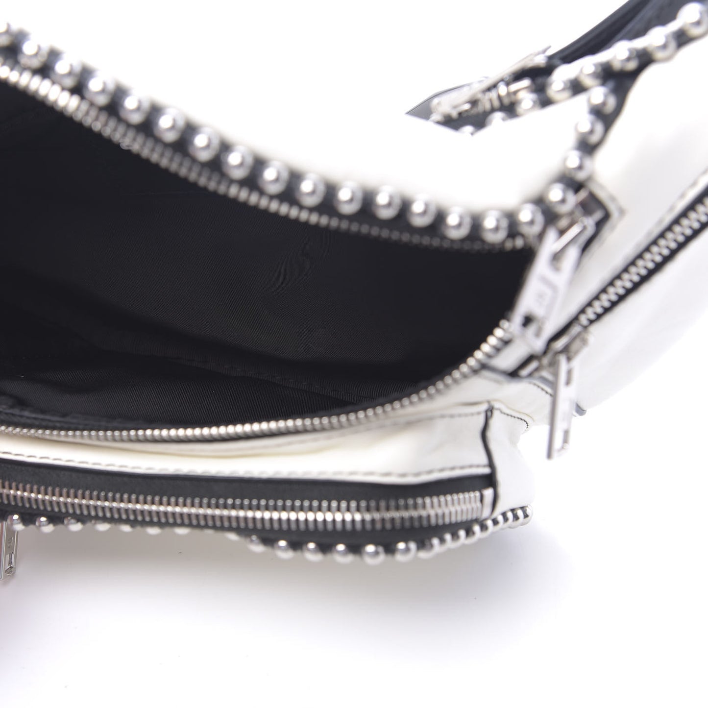 Lambskin Attica Studded Belt Bag White