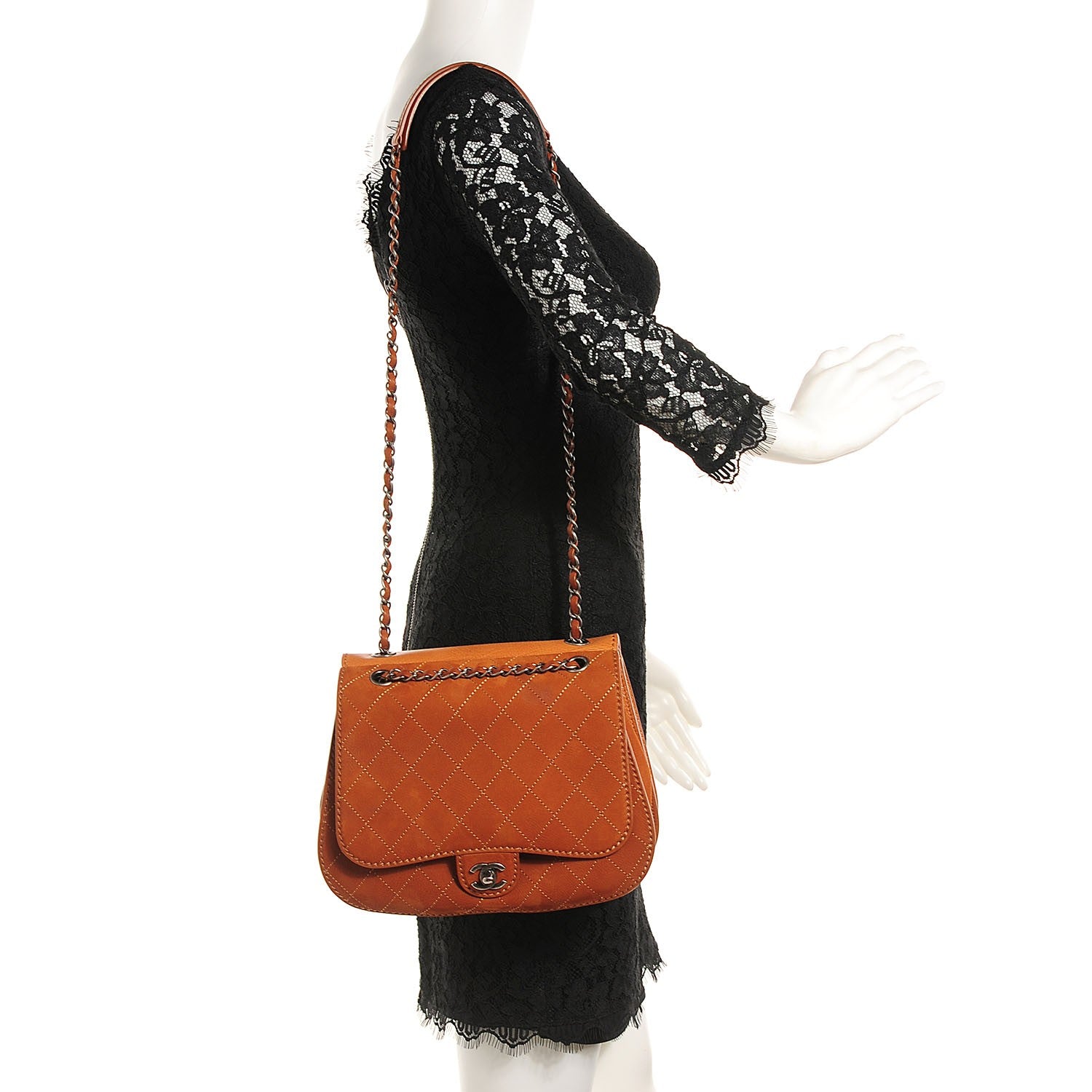 Chanel Suede Coco Twin Large Flap Marron 2 of 9