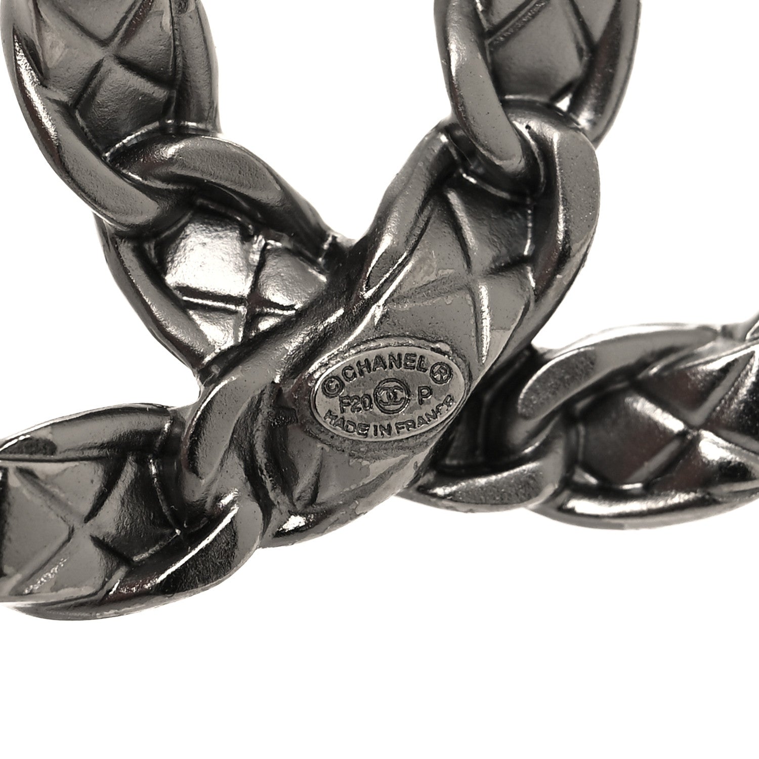 Chanel Quilted CC Brooch Ruthenium 3 of 4