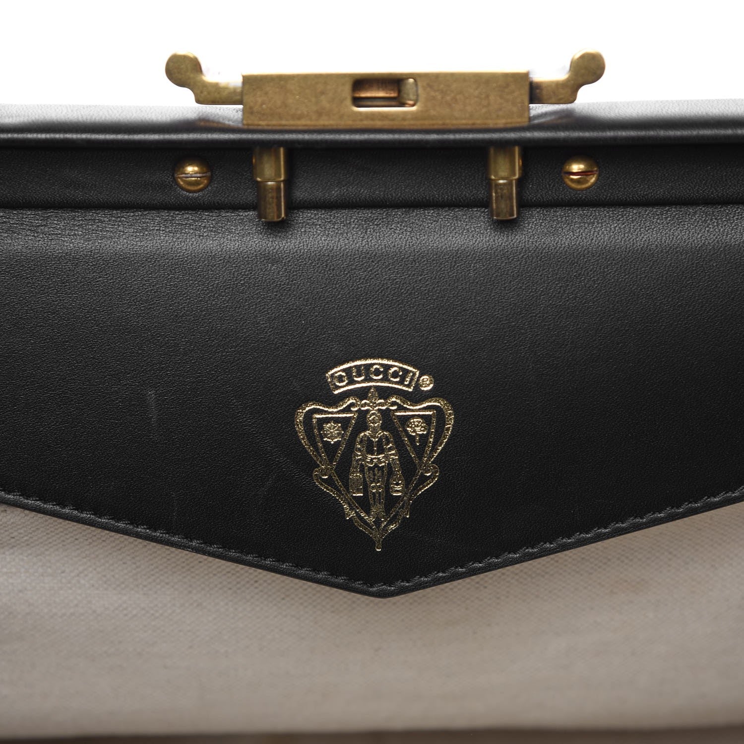 Gucci Nubuck Brocade Medium Lady Stirrup Top Handle Black 7 of 11