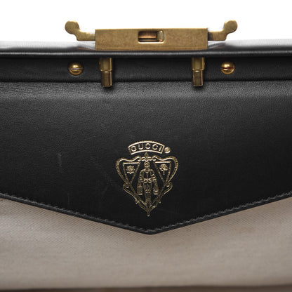 Gucci Nubuck Brocade Medium Lady Stirrup Top Handle Black 7 of 11