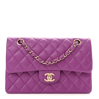 Chanel Lambskin Quilted Small Double Flap Purple 1 of 9