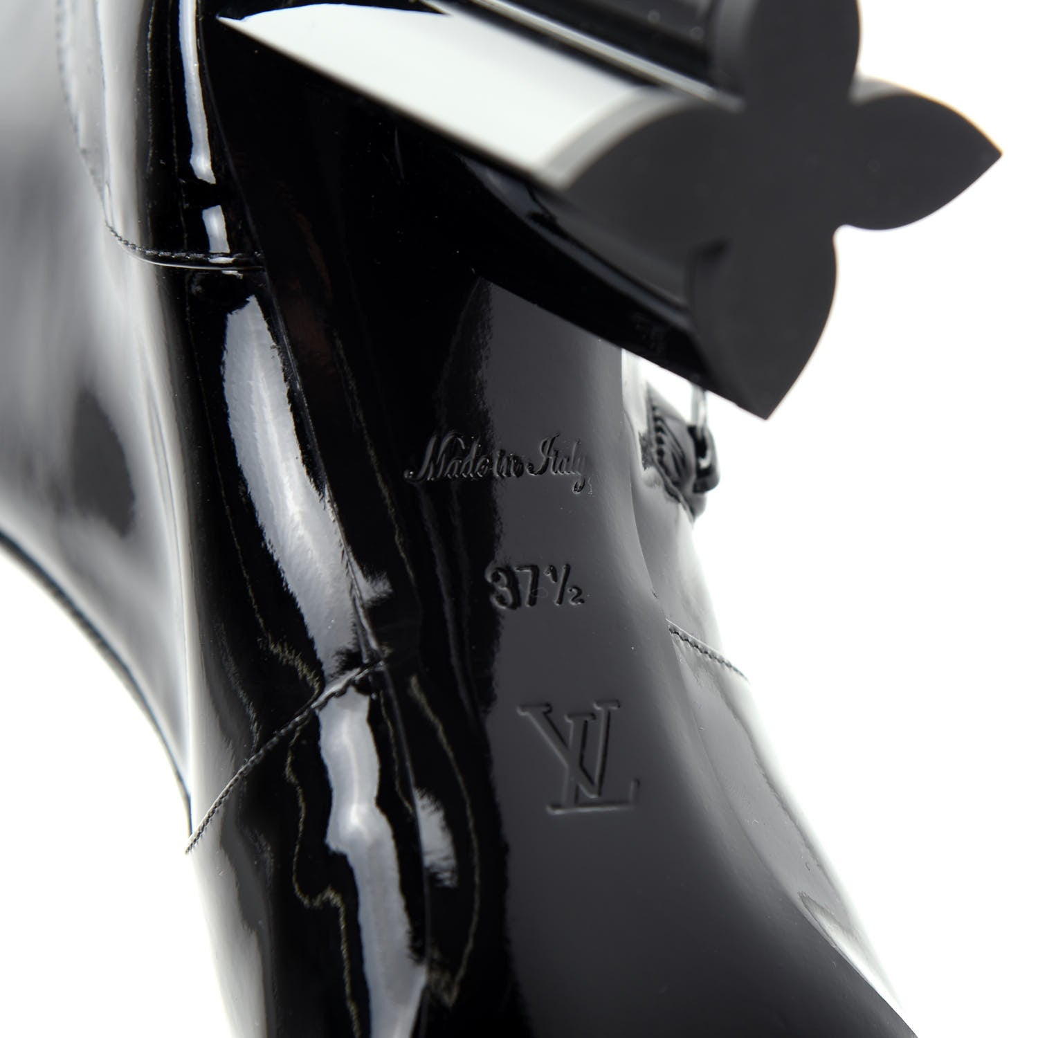 Louis Vuitton Patent Silhouette Ankle Boots 37.5 Black 9 of 10