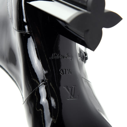 Louis Vuitton Patent Silhouette Ankle Boots 37.5 Black 9 of 10
