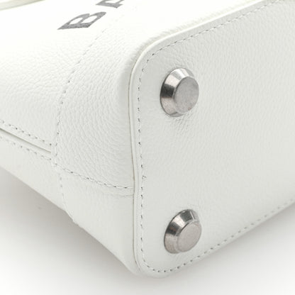 Balenciaga Grained Calfskin XXS Ville Top Handle Bag White Black 7 of 8