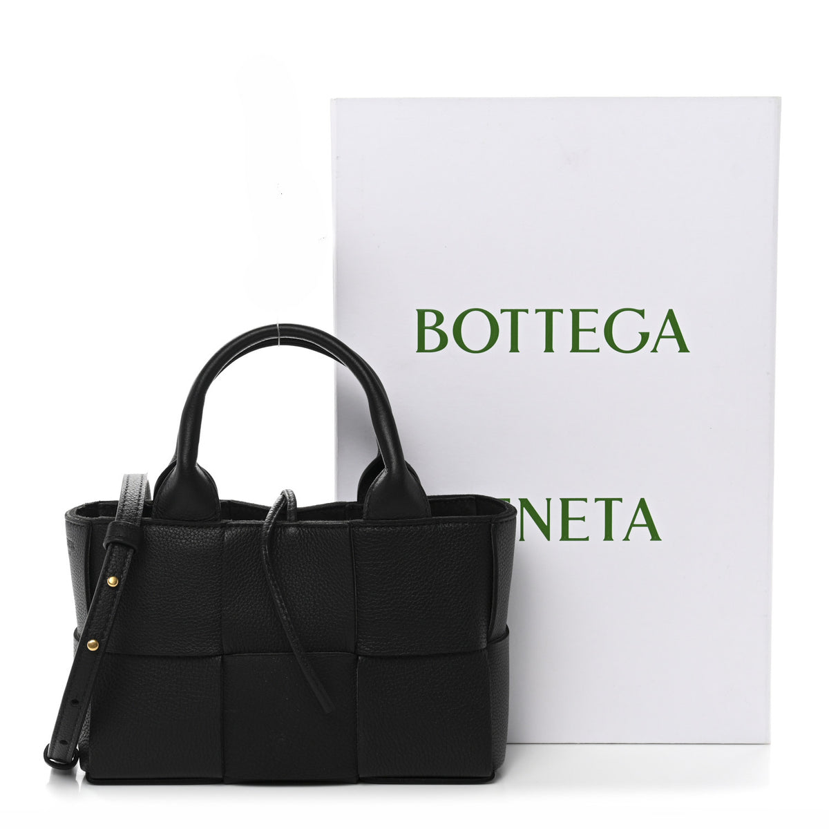 Bottega Veneta Grained Calfskin Intrecciato Mini Arco Tote Black 14 of 14