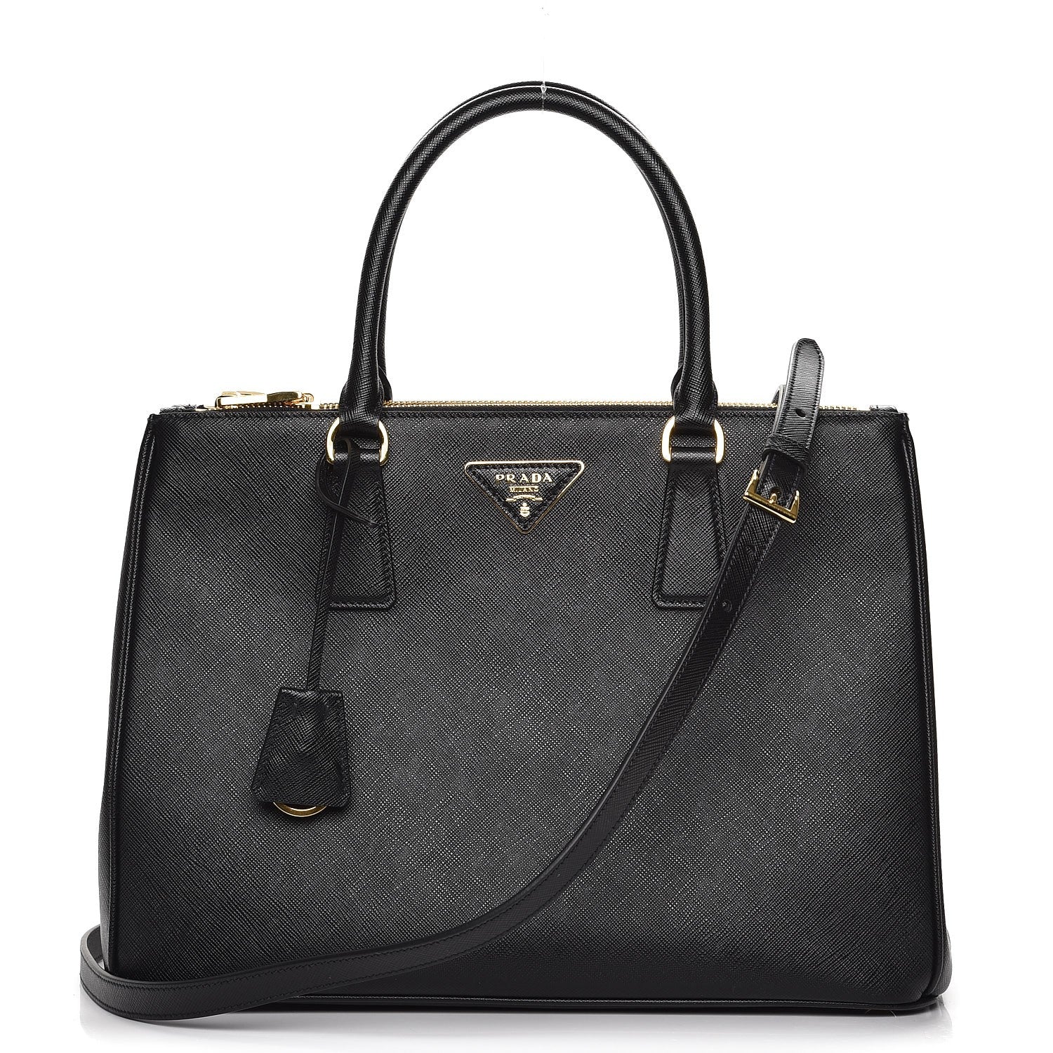 Prada Saffiano Medium Galleria Double Zip Tote Black 1 of 8