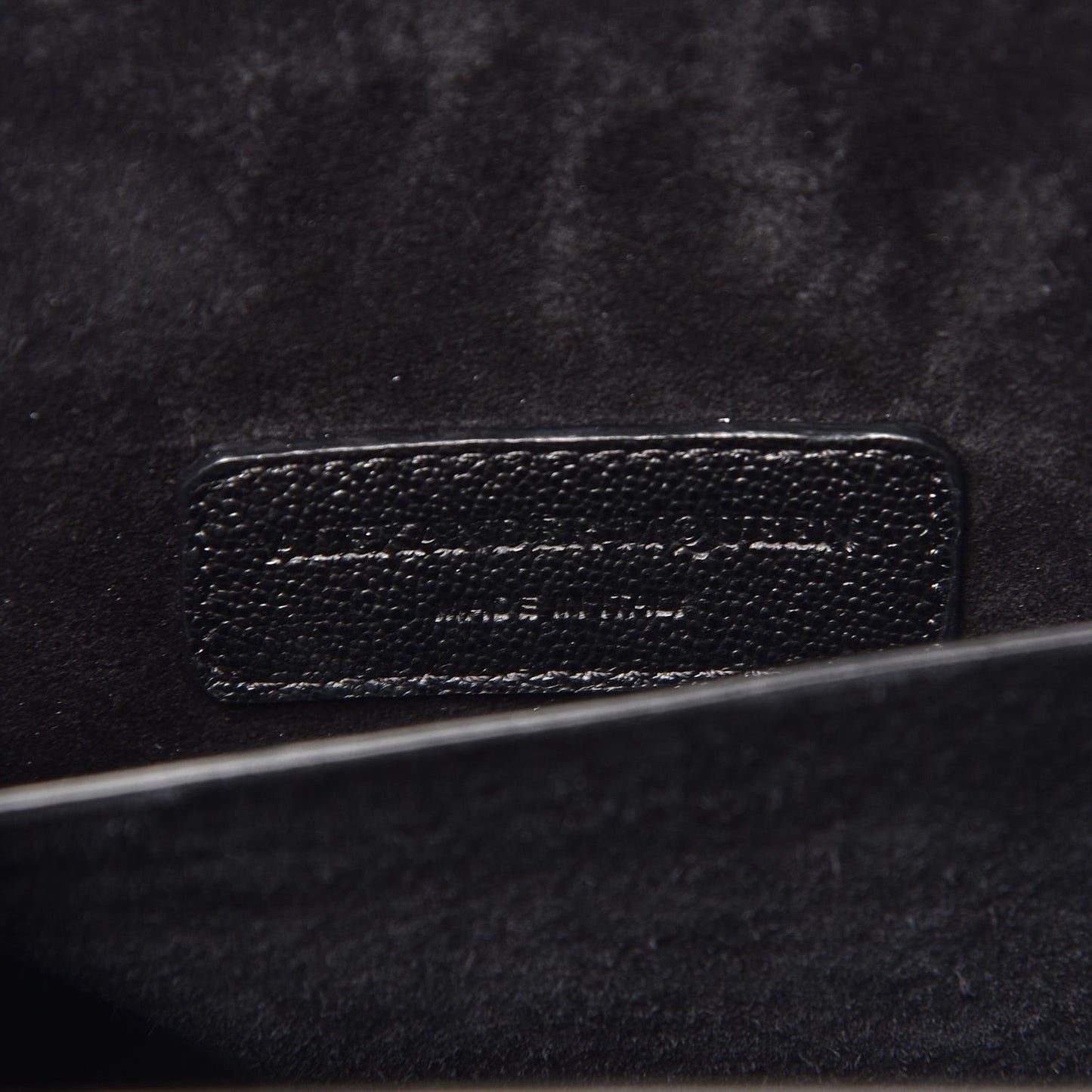 Little Stones Calfskin Small Insignia Flap Black