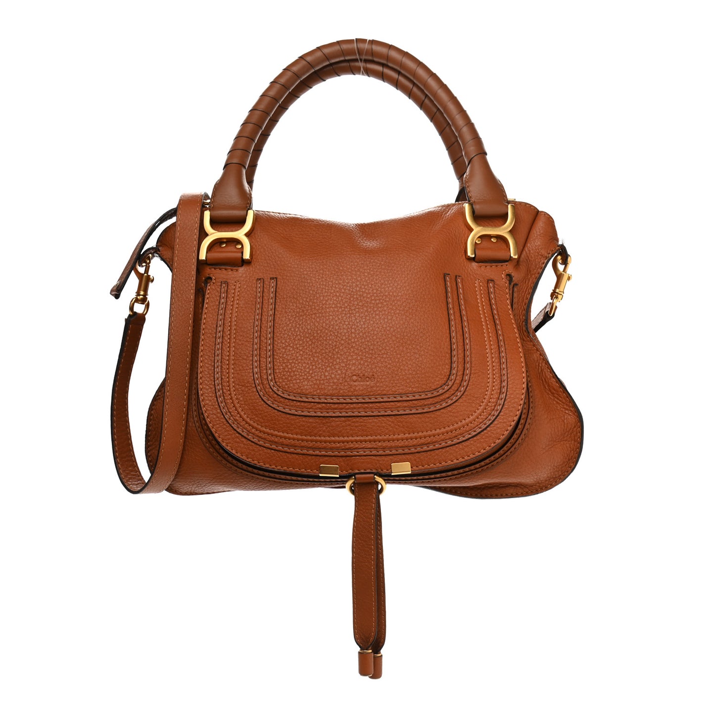 Calfskin Medium Marcie Satchel Tan