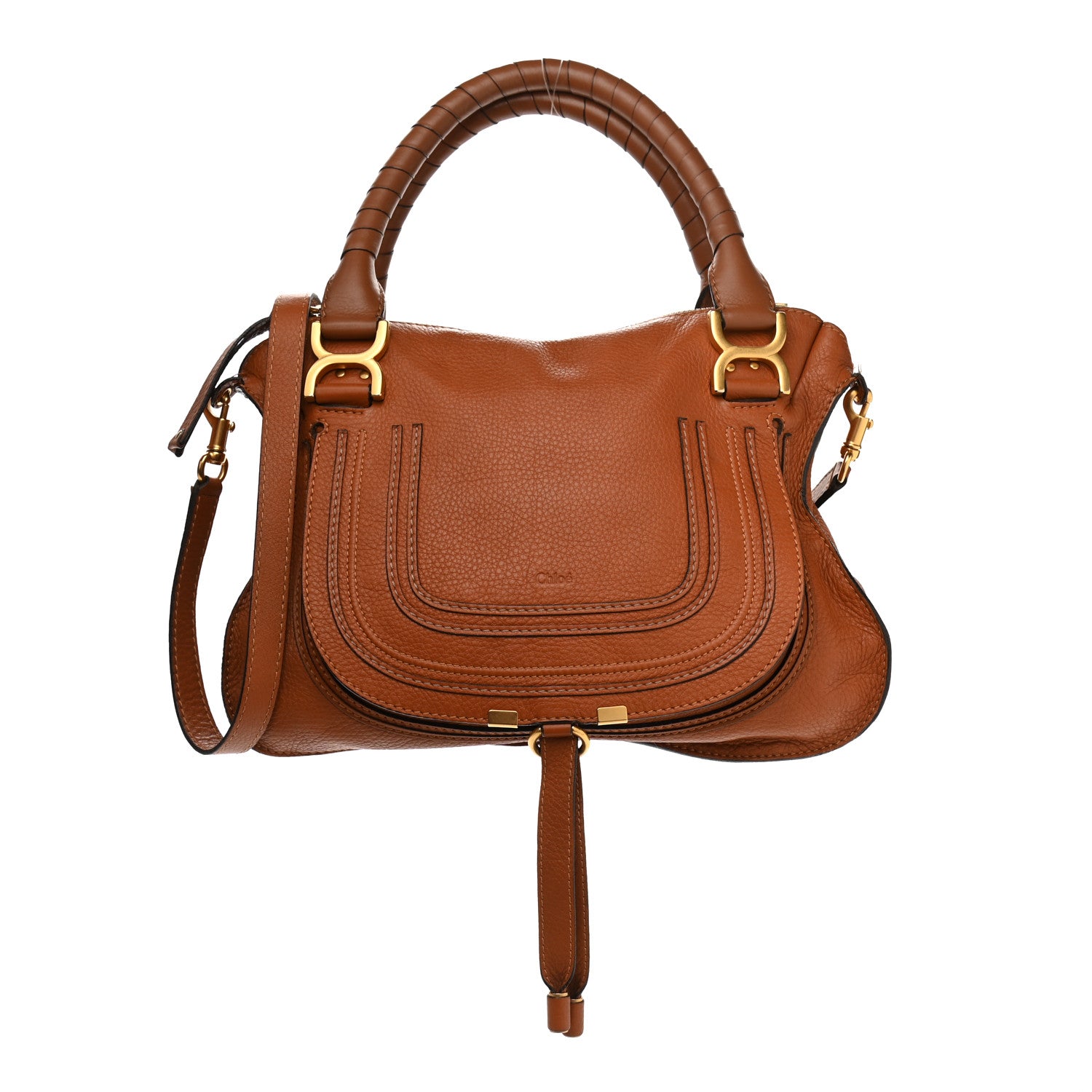Chloe Calfskin Medium Marcie Satchel Tan 1 of 13