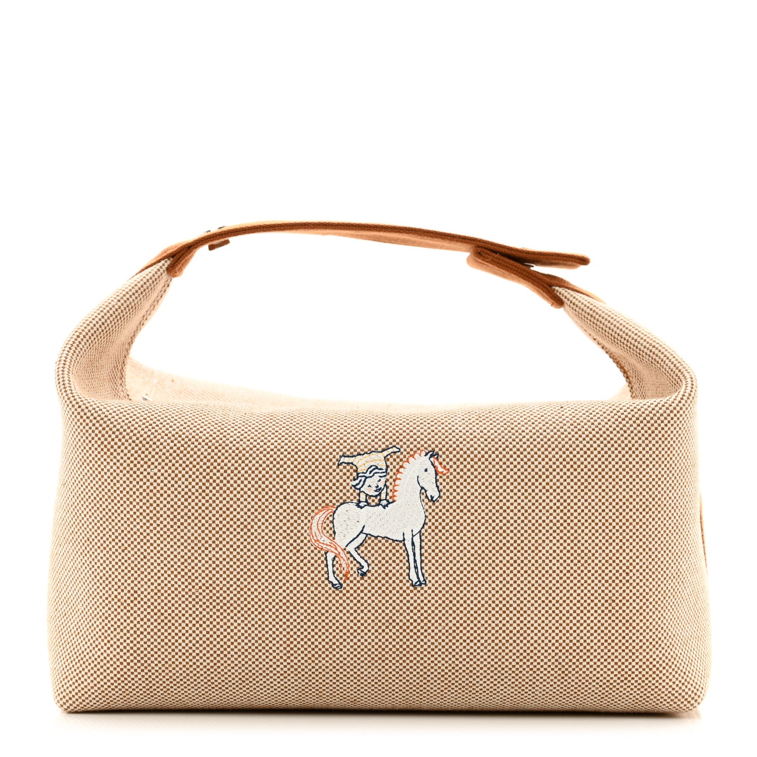 Hermes Canvas Large Bride-A-Brac Cabriole Case Biscuit 1 of 7