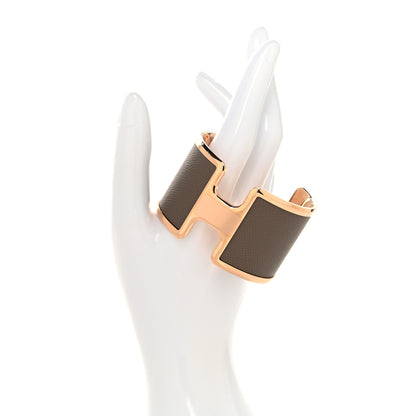 Hermes Epsom Olympe Cuff Bracelet Etoupe 2 of 4