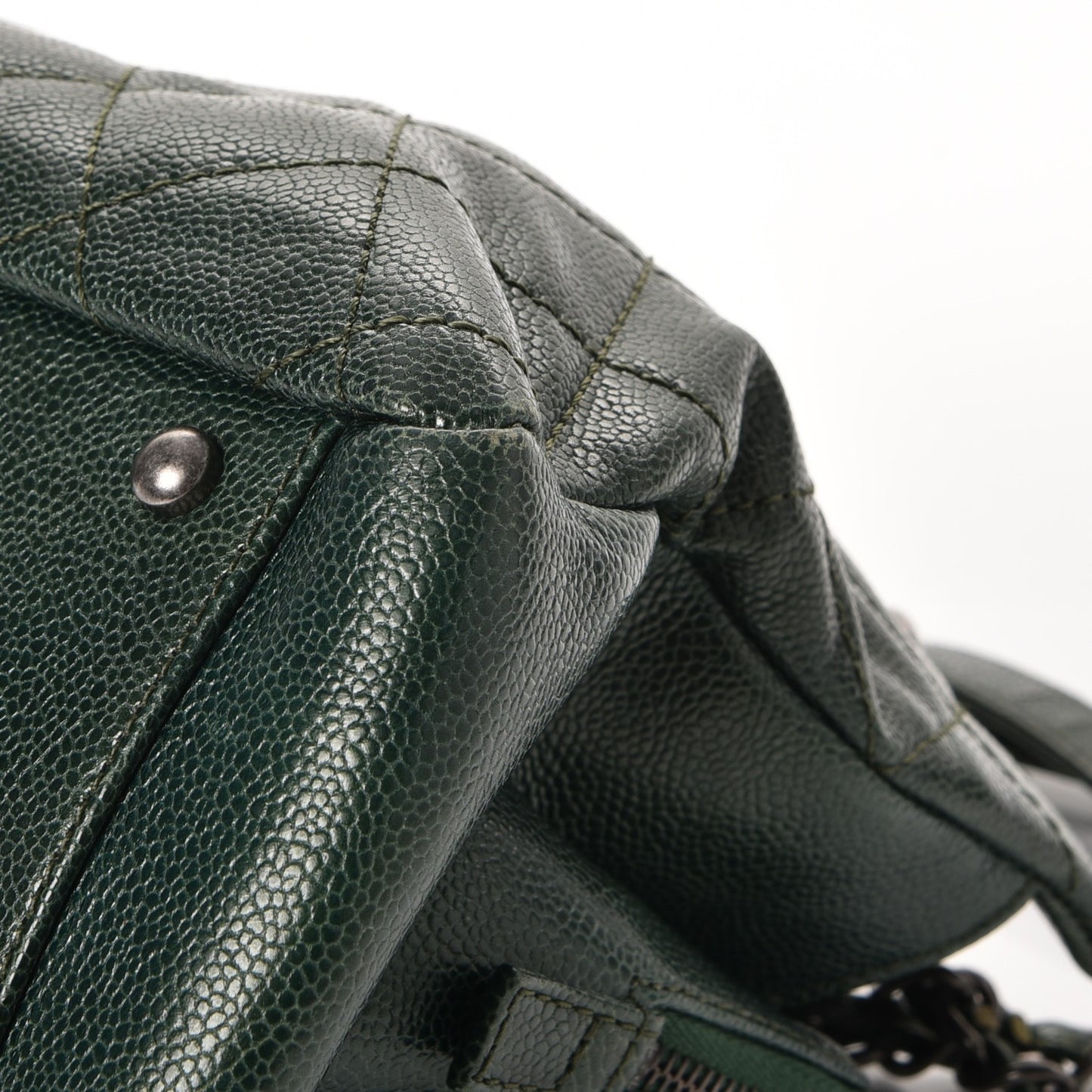 Caviar Chic Shopping Tote Dark Green