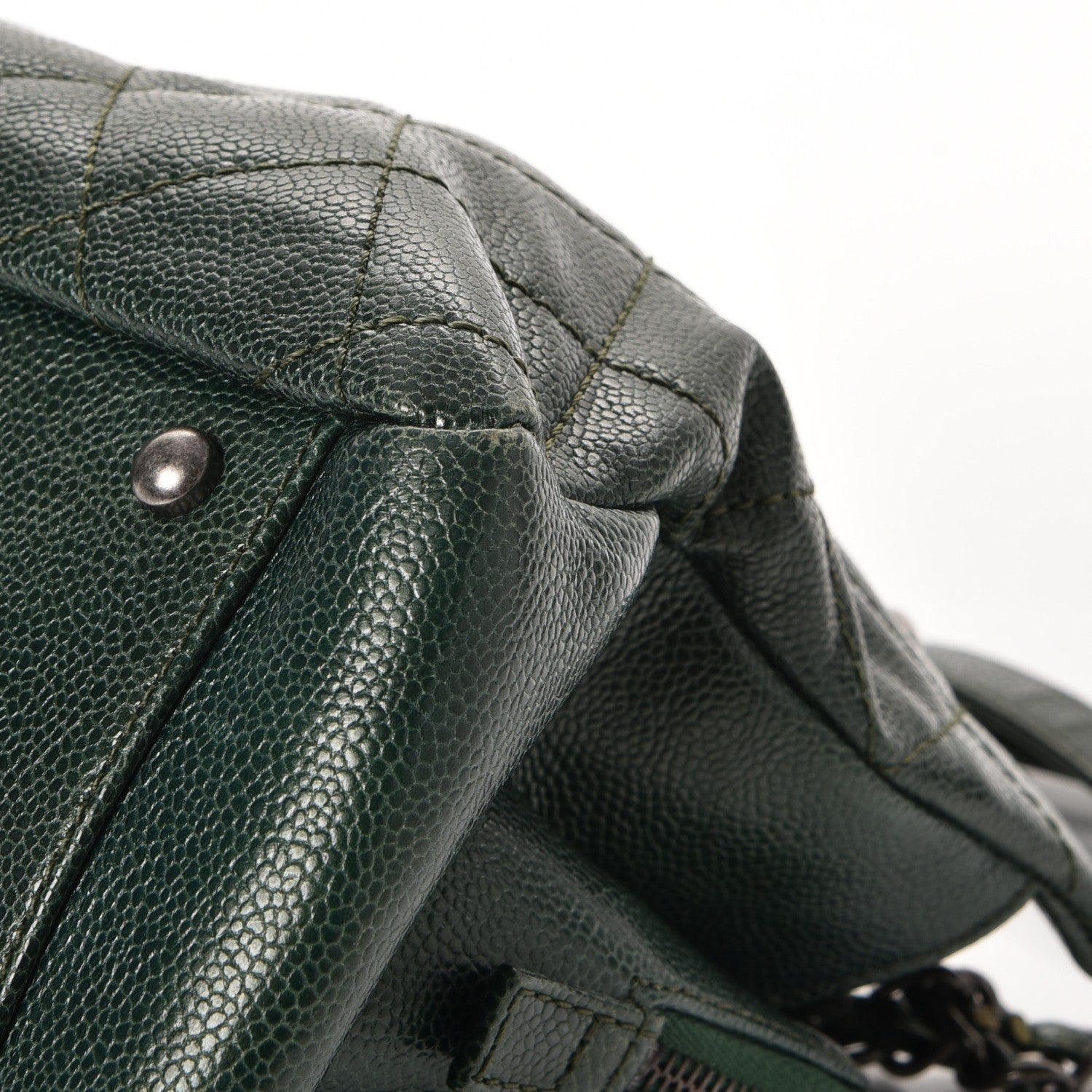 Chanel Caviar Chic Shopping Tote Dark Green 10 of 12