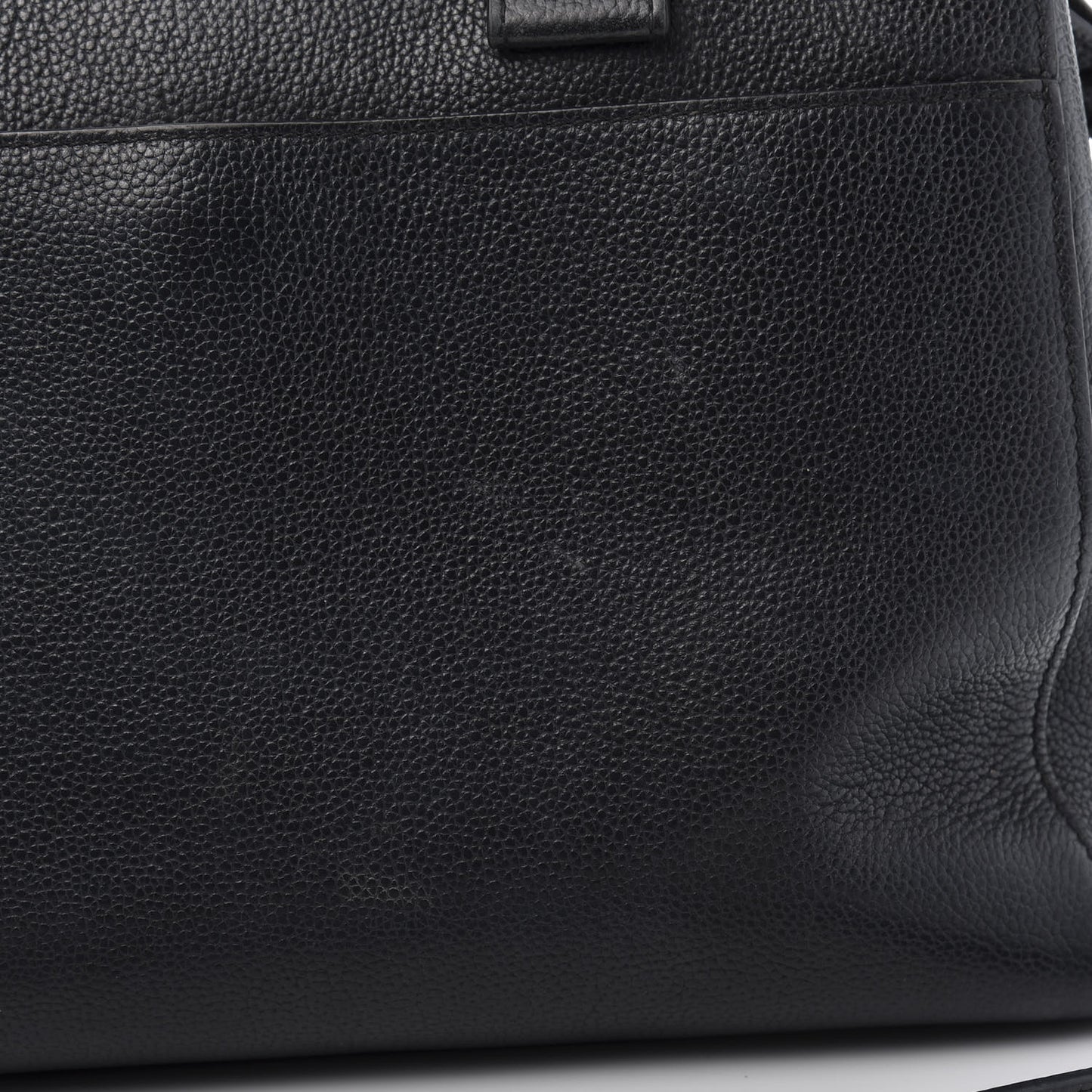 Grained Calfskin Small Neo Executive Shopper Tote Black