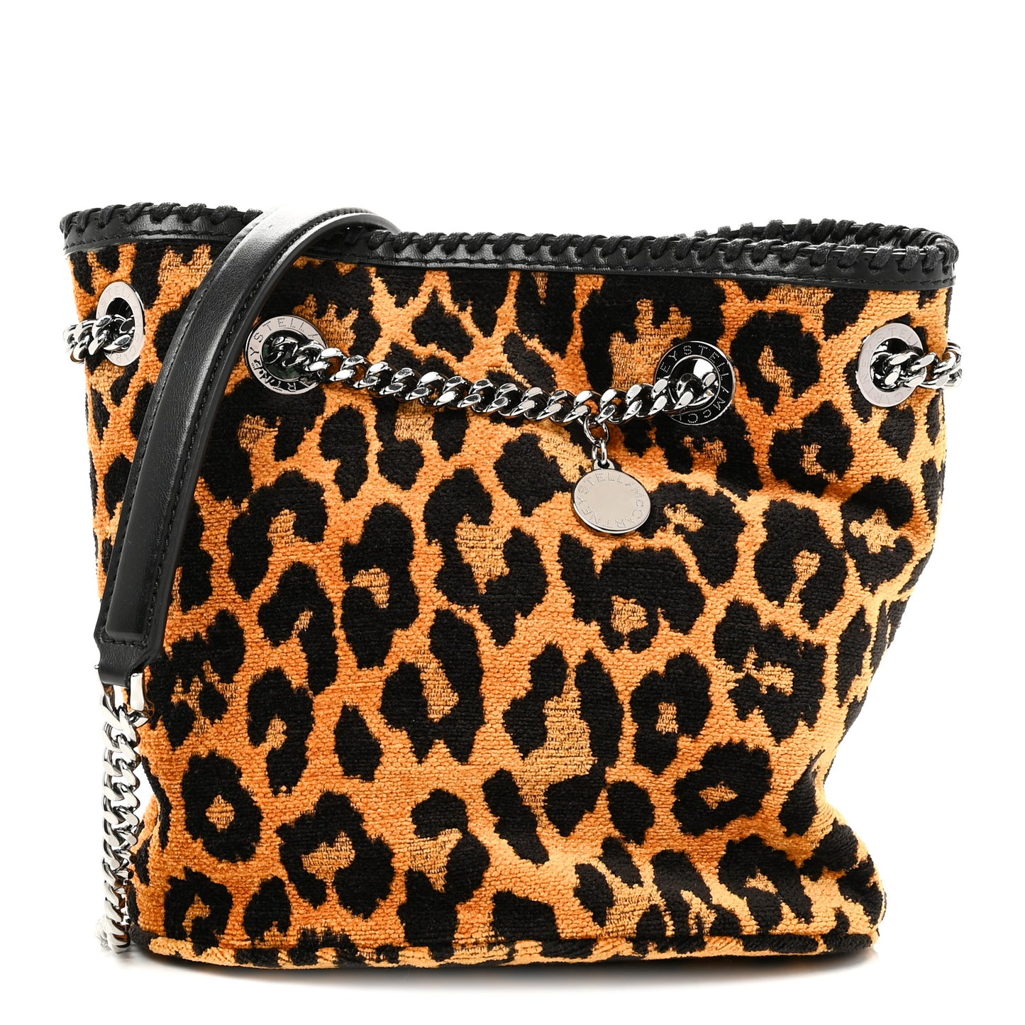 Jacquard Leopard Print Small Falabella Bucket Bag Leopard
