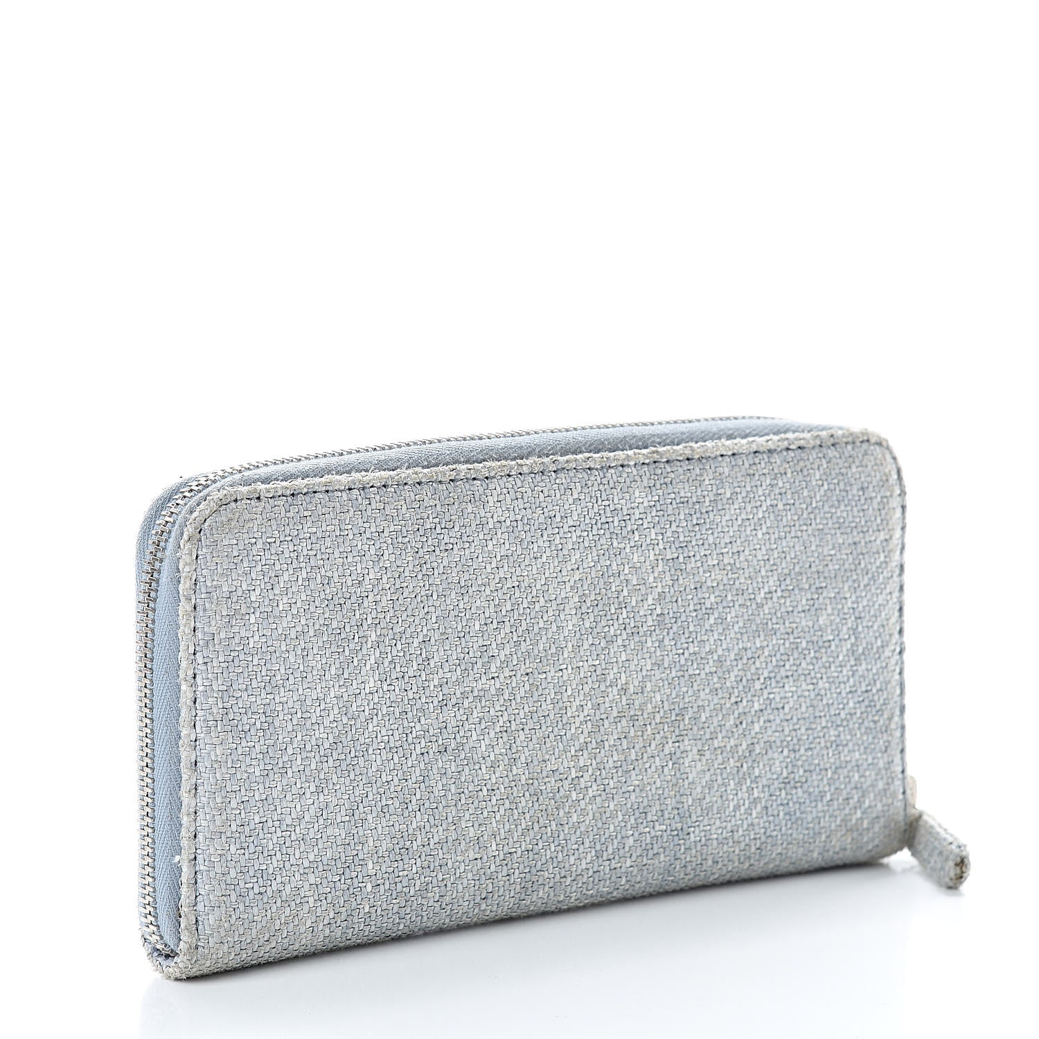 Chanel Canvas Deauville Zip Around Wallet Grey 3 of 16