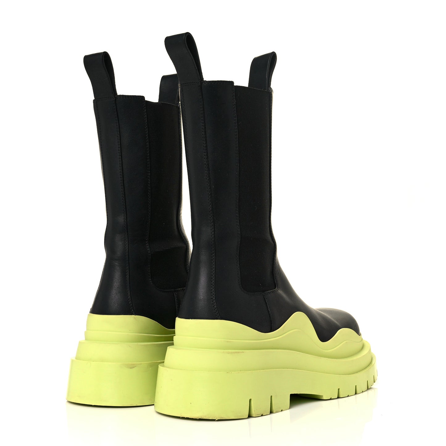 Calfskin The Tire Chelsea Boots 37.5 Black Seagrass