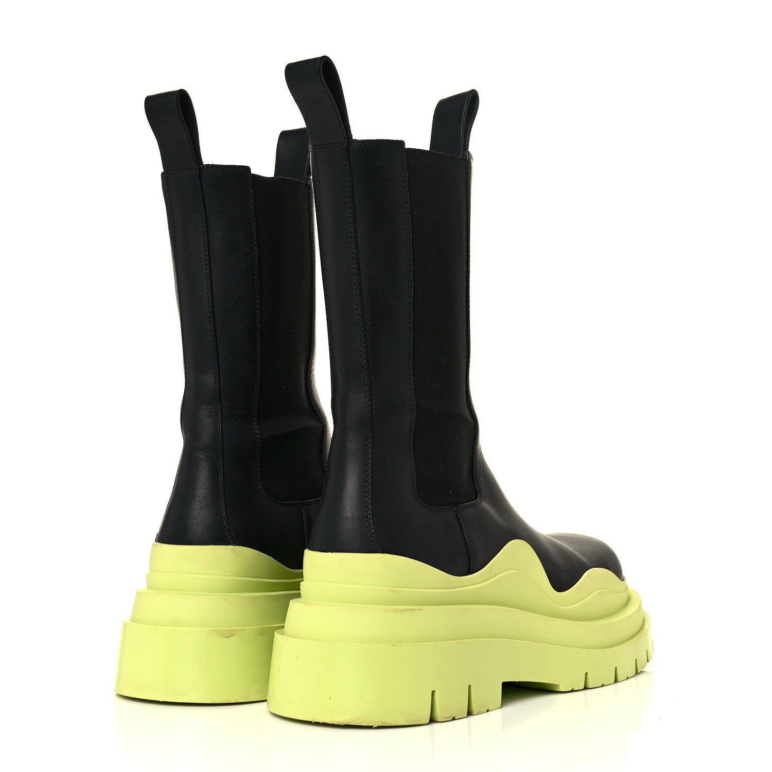 Bottega Veneta Calfskin The Tire Chelsea Boots 37.5 Black Seagrass 4 of 6
