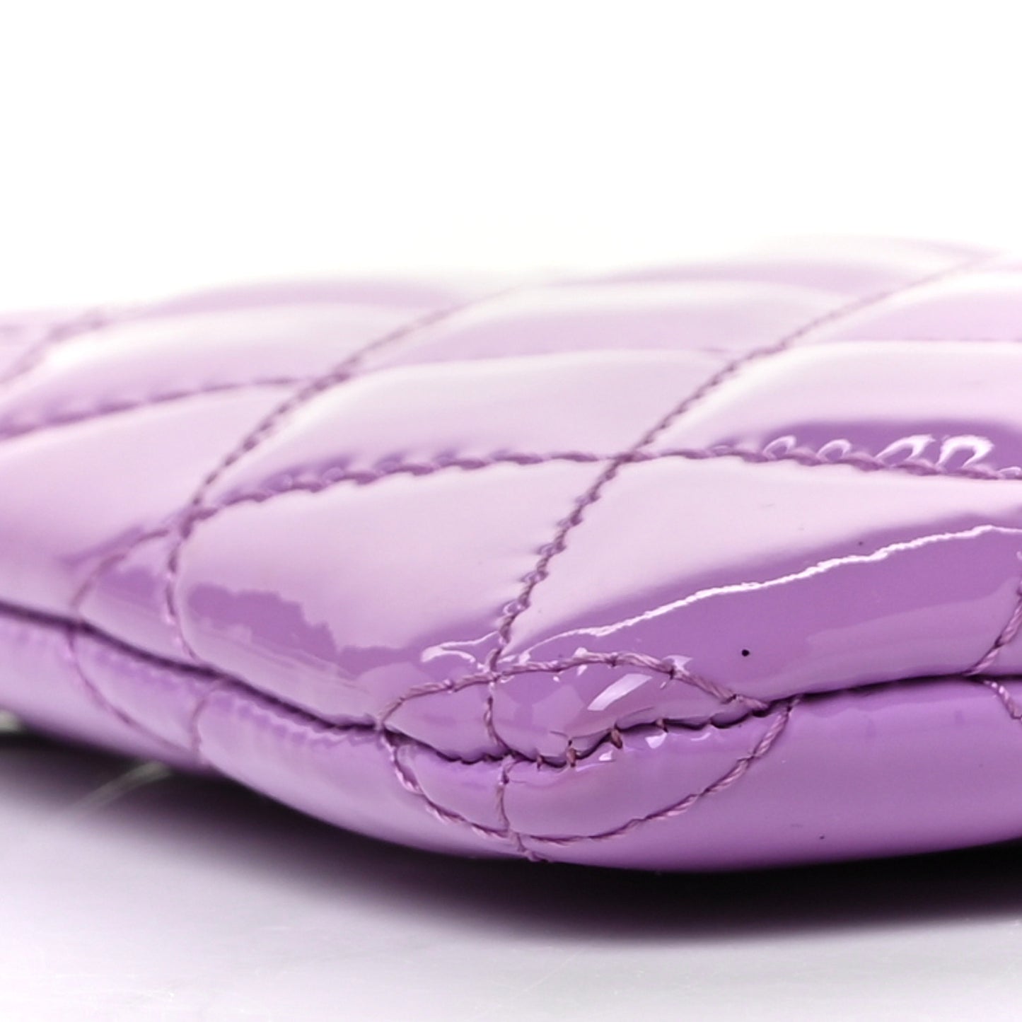Patent Quilted Cosmetic Case Purple
