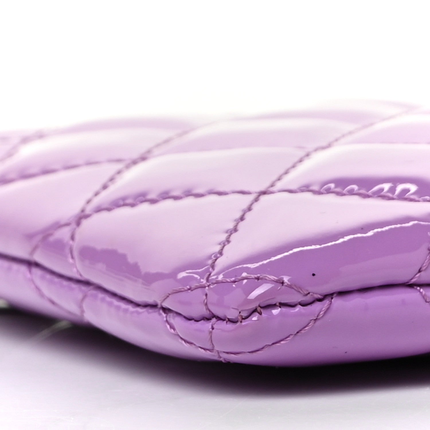 Chanel Patent Quilted Cosmetic Case Purple 8 of 10