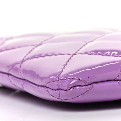 Chanel Patent Quilted Cosmetic Case Purple 8 of 10