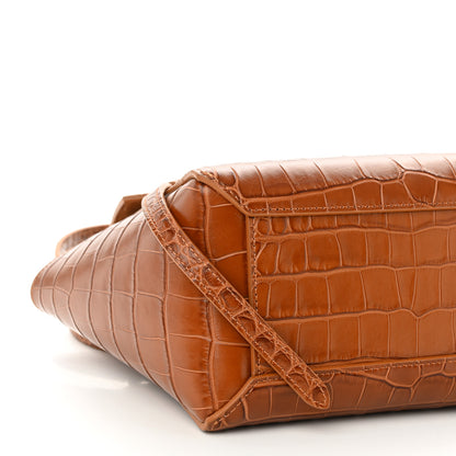 Celine Calfskin Crocodile Embossed Nano Belt Bag Camel 8 of 9