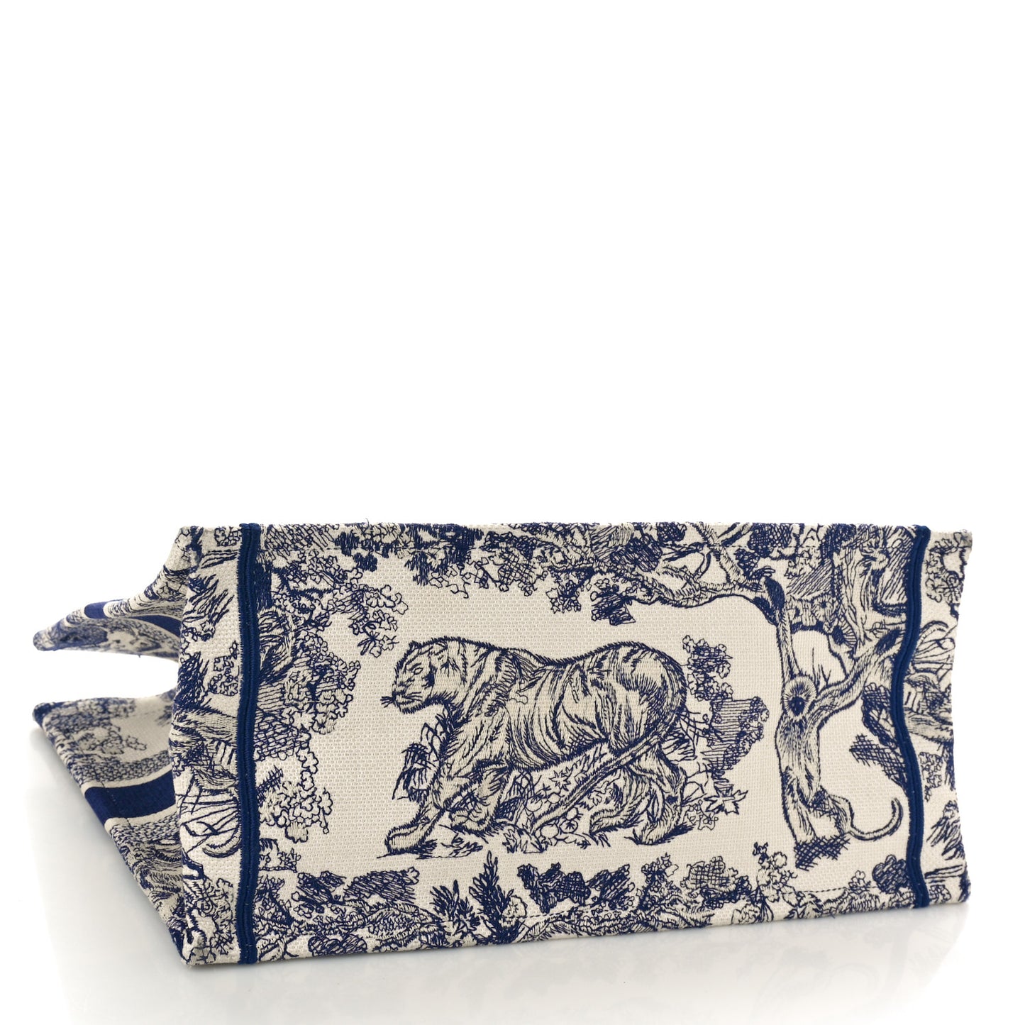 Canvas Embroidered Medium Dioriviera Toile De Jouy Book Tote White