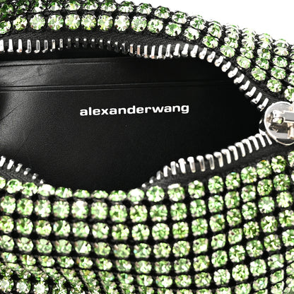Alexander Wang Mesh Crystal Rhinestone Mini Heiress Pouch Green 6 of 9