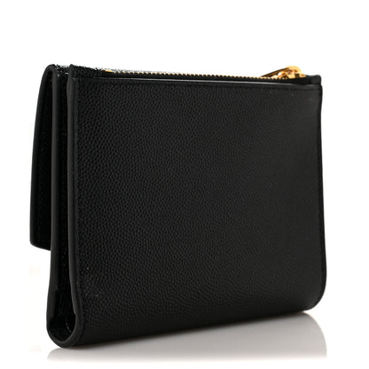 Saint Laurent Grain De Poudre Monogram Bi-Fold Wallet Black 3 of 10