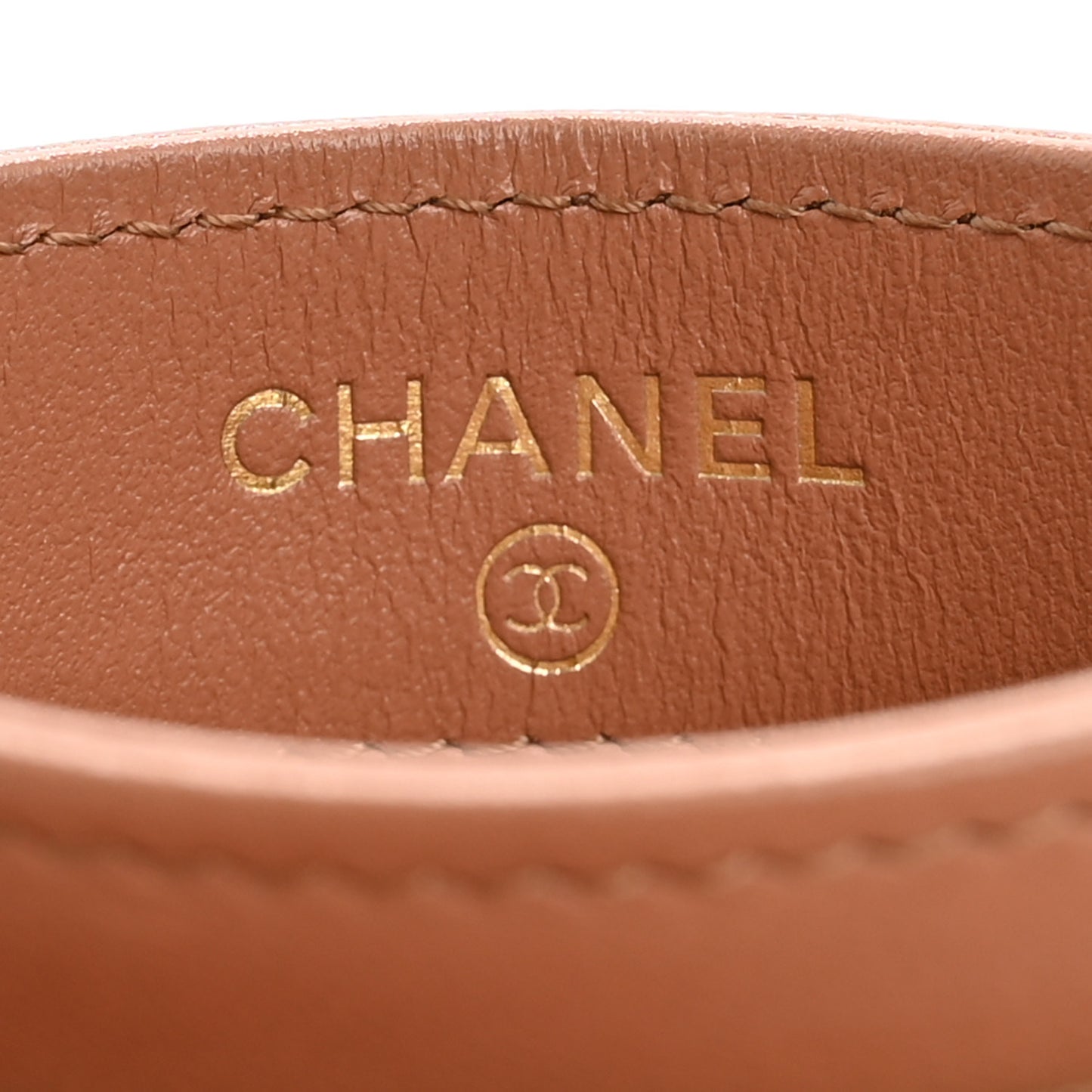 Lambskin Quilted Chanel 19 Card Holder Brown