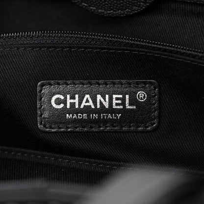Chanel Grained Calfskin Small Coco Eyelets Shopping Tote Black 6 of 10