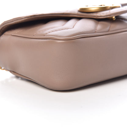 Gucci Calfskin Matelasse Super Mini GG Marmont Shoulder Bag Porcelain Rose 8 of 11
