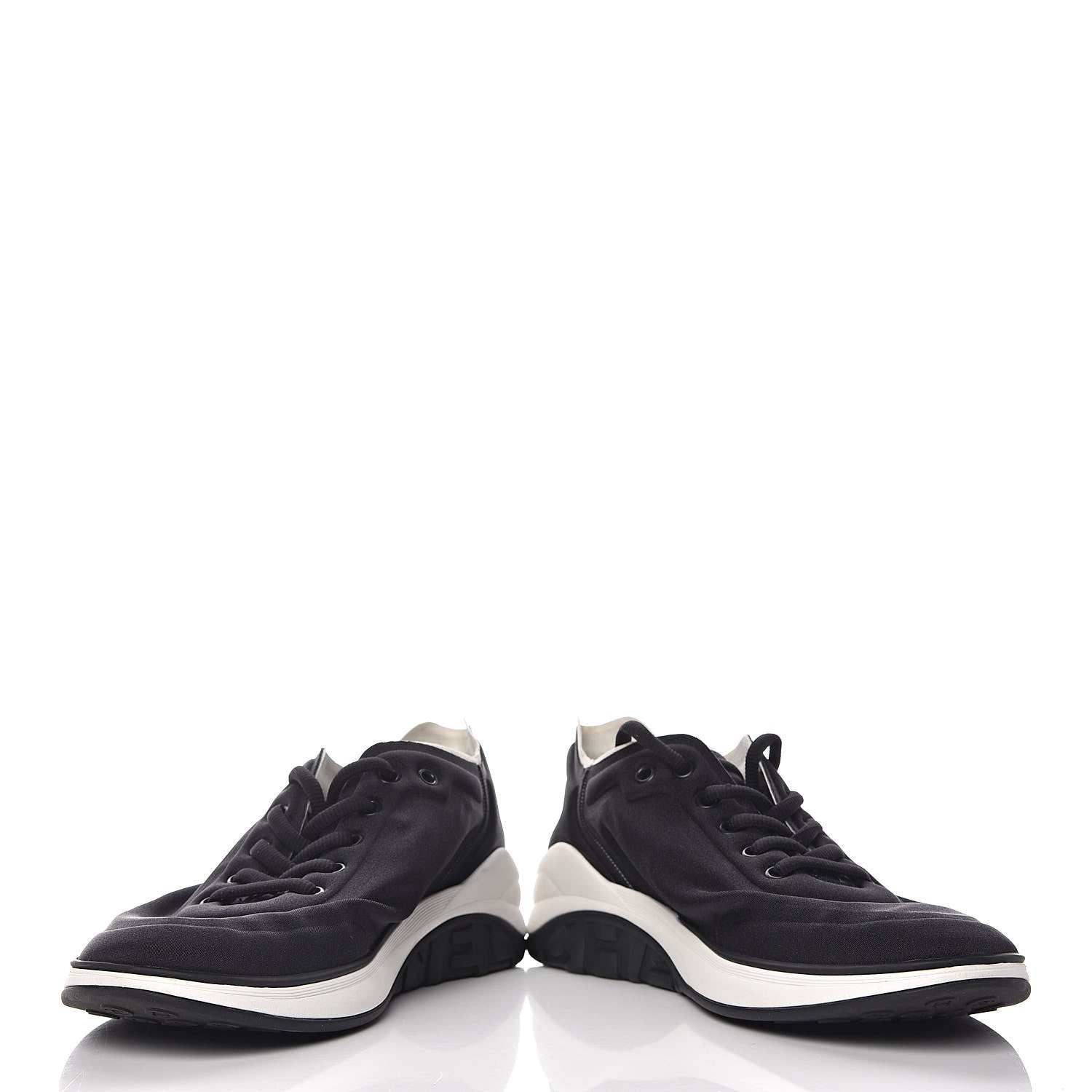 Chanel Lycra Womens CC Sneakers 40 Black 5 of 11