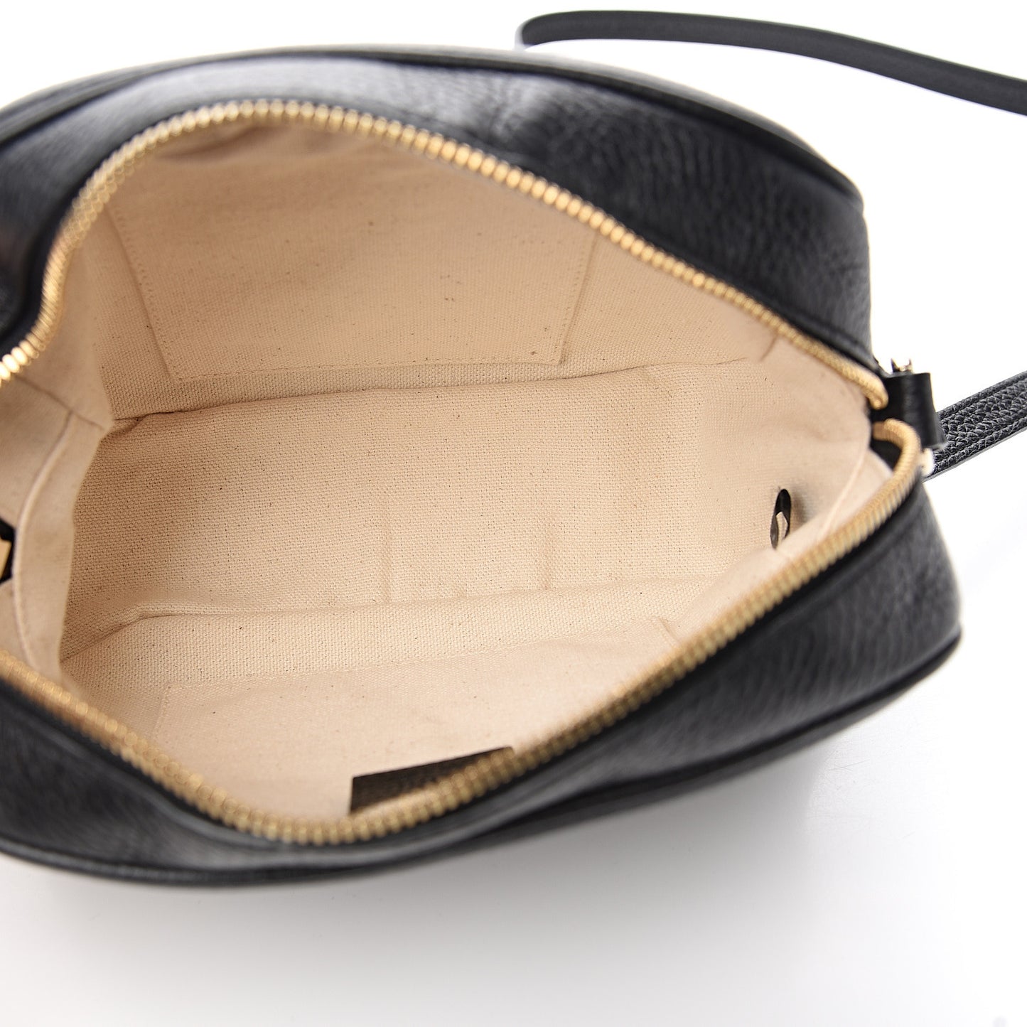 Pebbled Calfskin Small Soho Disco Bag Black